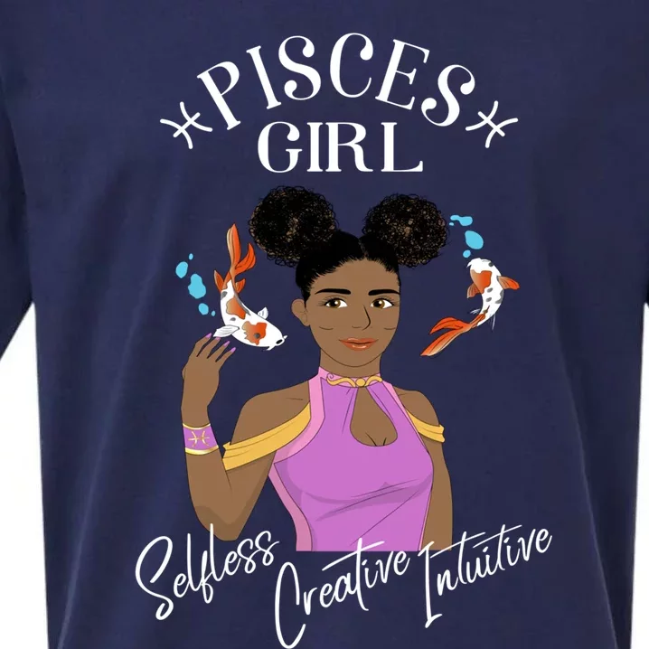 Pisces Black Queen Zodiac African American/caribbean Gift Sueded Cloud Jersey T-Shirt