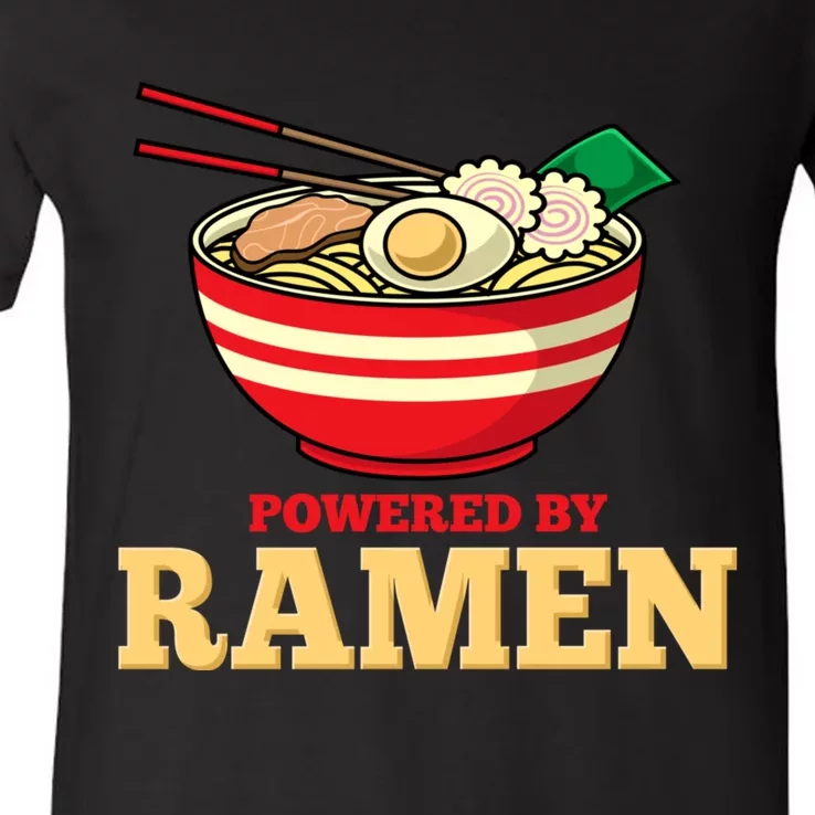 Powered By Ramen Japanese Anime Noodles V-Neck T-Shirt