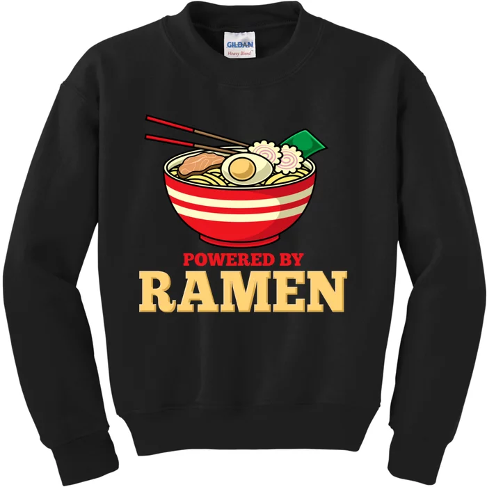 Powered By Ramen Japanese Anime Noodles Kids Sweatshirt