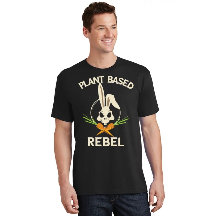 Plant Based Rebel Funny Vegan Vegetarian Bunny Gift T-Shirt