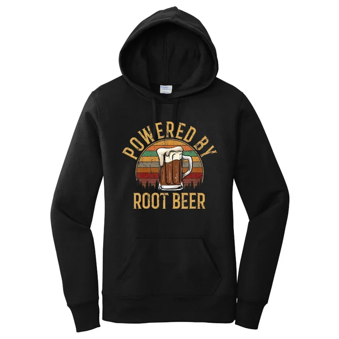 Powered by root beer retro root beer Women's Pullover Hoodie