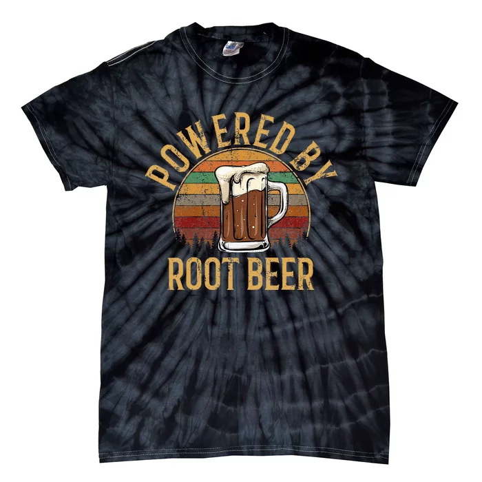 Powered by root beer retro root beer Tie-Dye T-Shirt