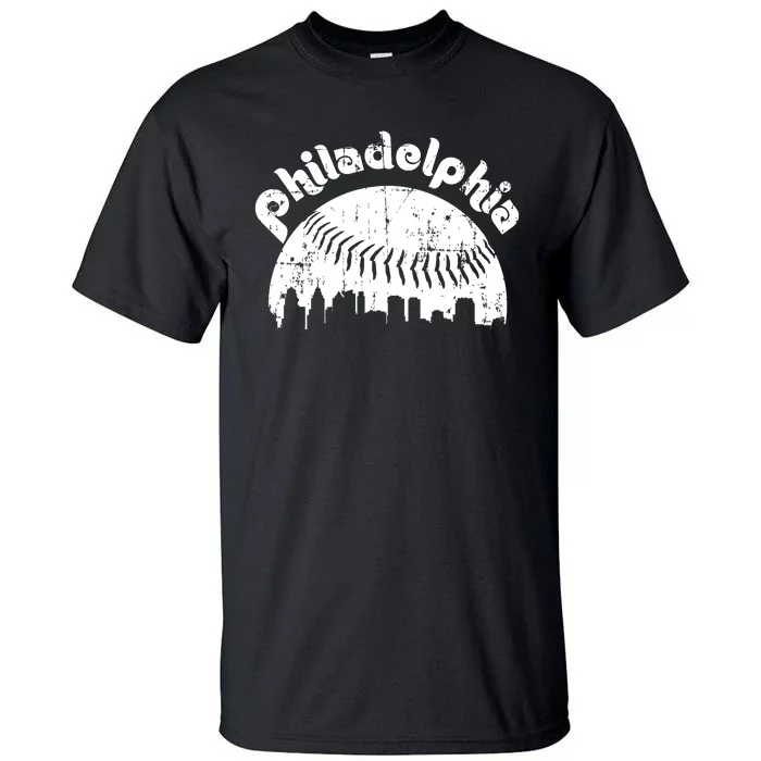 Philadelphia Baseball Retro Philly Skyline Game Day Tall T-Shirt