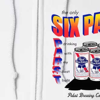 Pabst Blue Ribbon Beer The Only Six Pack I Need Full Zip Hoodie