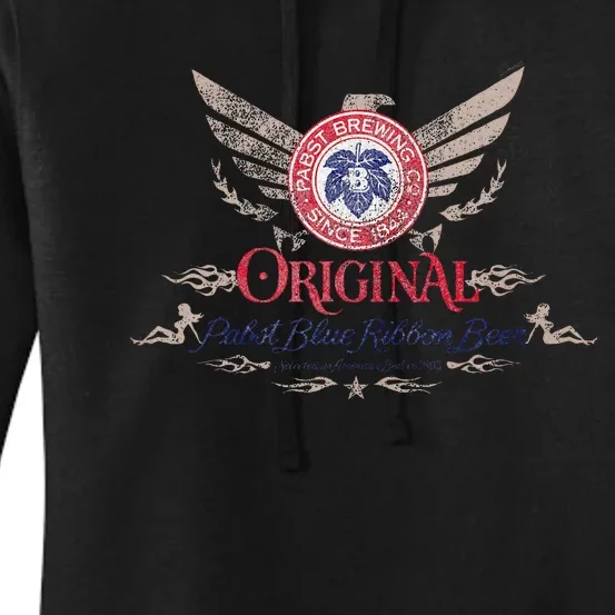 Pabst Blue Ribbon Beer Original Logo Eagle With Wings Women's Pullover Hoodie