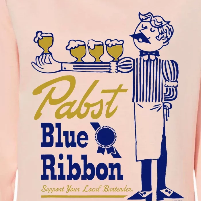 Pabst Blue Ribbon Beer Support Your Local Bartender Womens California Wash Sweatshirt