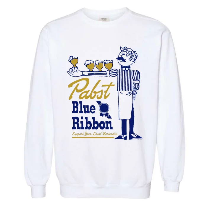 Pabst Blue Ribbon Beer Support Your Local Bartender Garment-Dyed Sweatshirt