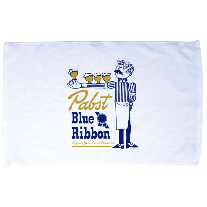 Pabst Blue Ribbon Beer Support Your Local Bartender Microfiber Hand Towel