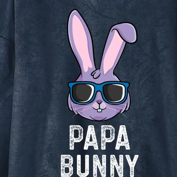 Papa Bunny Rabbit Dad Poppa Matching Family Easter Great Gift Hooded Wearable Blanket