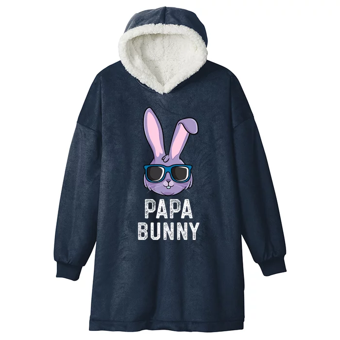 Papa Bunny Rabbit Dad Poppa Matching Family Easter Great Gift Hooded Wearable Blanket