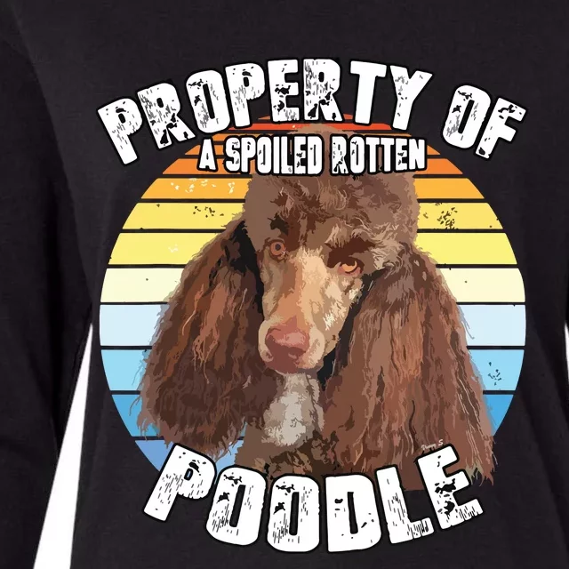 Poodle Brown Retro Property Of Womens Cotton Relaxed Long Sleeve T-Shirt