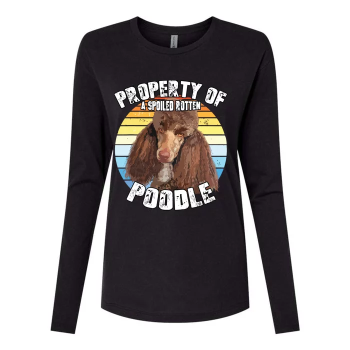 Poodle Brown Retro Property Of Womens Cotton Relaxed Long Sleeve T-Shirt