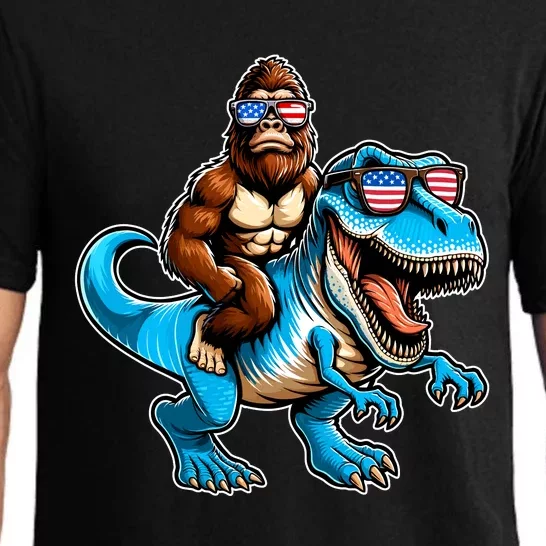 Patriotic Bigfoot Riding T Rex Pajama Set