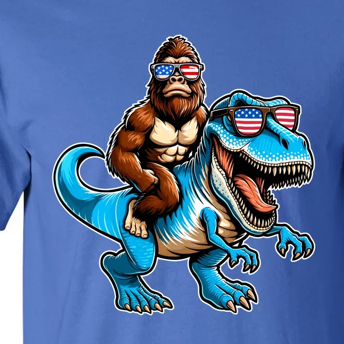 Patriotic Bigfoot Riding T Rex Tall T-Shirt