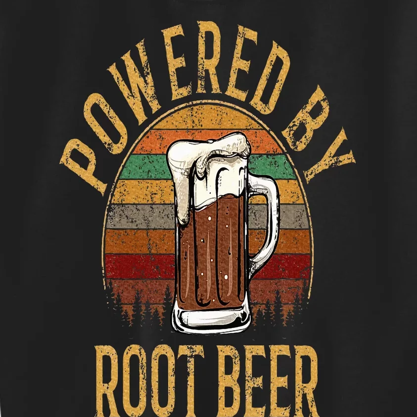 Powered by root beer root beer Kids Sweatshirt