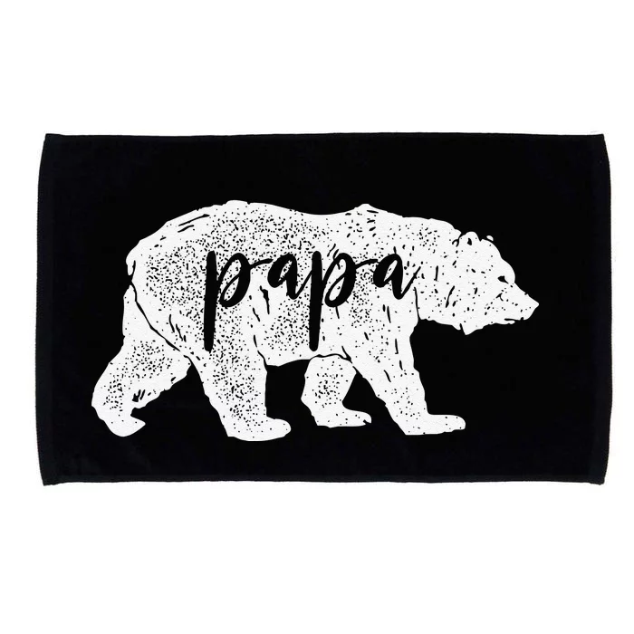 Papa Bear Retro Style Gift For Father Day & Dad Birthday Microfiber Hand Towel