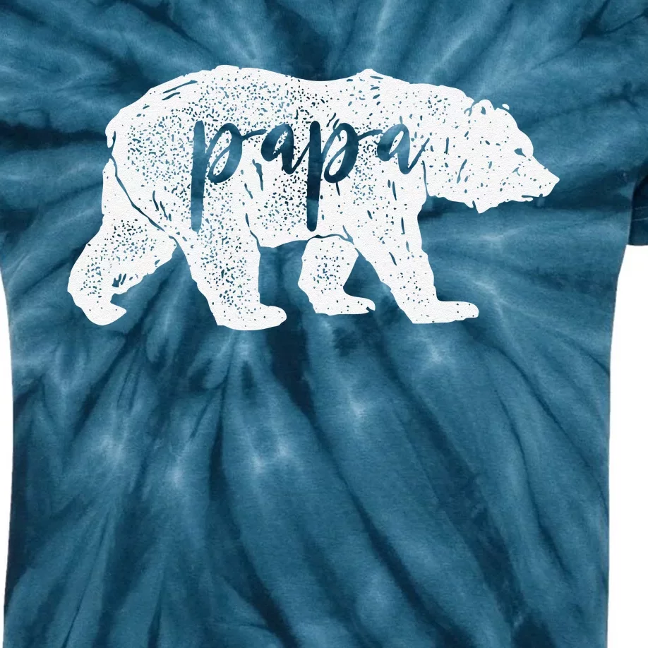 Papa Bear Retro Style Gift For Father Day & Dad Birthday Kids Tie-Dye T-Shirt