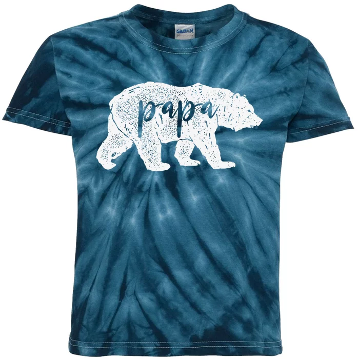 Papa Bear Retro Style Gift For Father Day & Dad Birthday Kids Tie-Dye T-Shirt