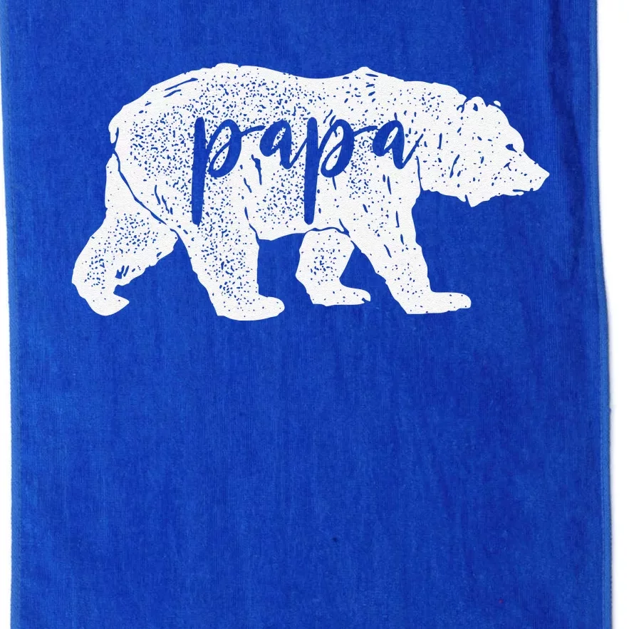 Papa Bear Retro Style Gift For Father Day & Dad Birthday Platinum Collection Golf Towel