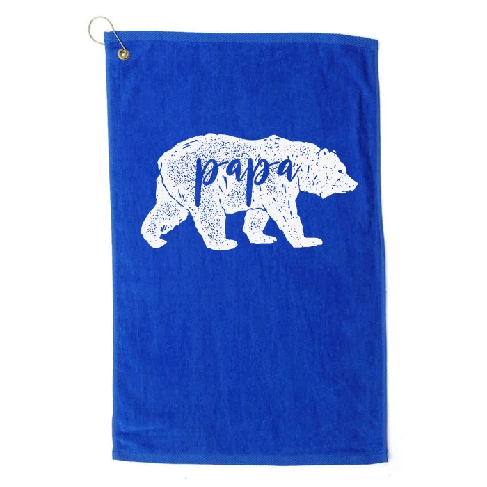 Papa Bear Retro Style Gift For Father Day & Dad Birthday Platinum Collection Golf Towel