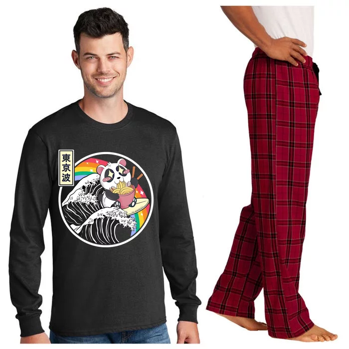 Panda Bear Ra Noodles Japanese Wave Anime Rainbow Kawaii Great Gift Long Sleeve Pajama Set