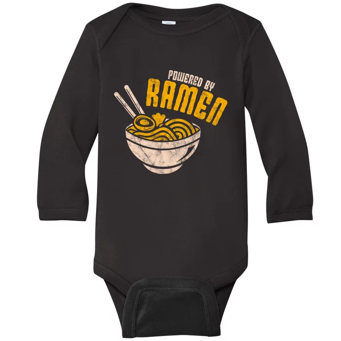 Powered By Ra Japanese Love Anime Noodles Baby Long Sleeve Bodysuit