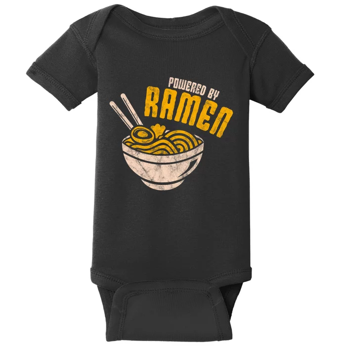 Powered By Ra Japanese Love Anime Noodles Baby Bodysuit