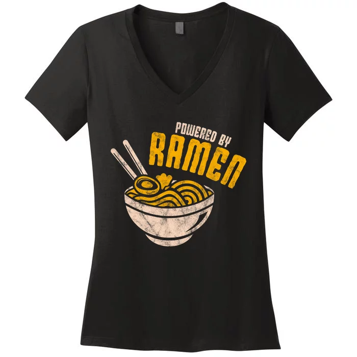 Powered By Ra Japanese Love Anime Noodles Women's V-Neck T-Shirt