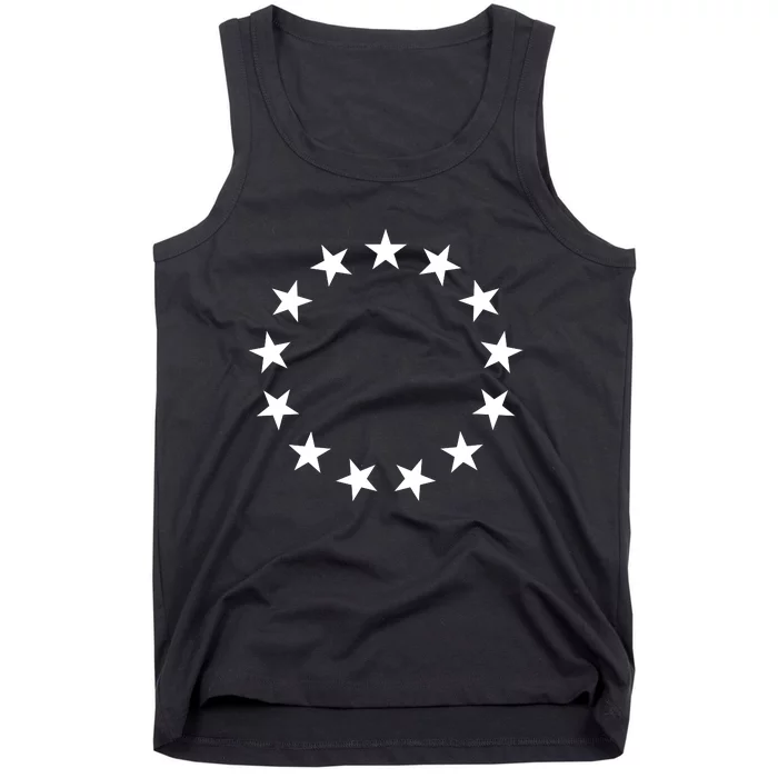 Patriotic Betsy Ross American Flag 13 Colonies 76 Stars Tank Top