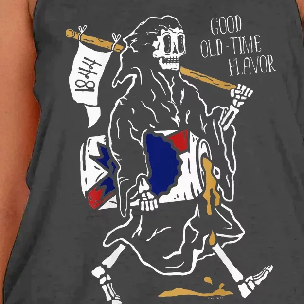 Pabst Blue Ribbon Beer And Back Good Old Reaper Women's Knotted Racerback Tank