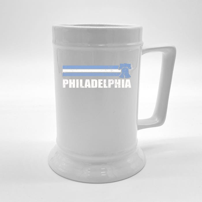 Philadelphia Baseball Retro Vintage Stripes Front & Back Beer Stein