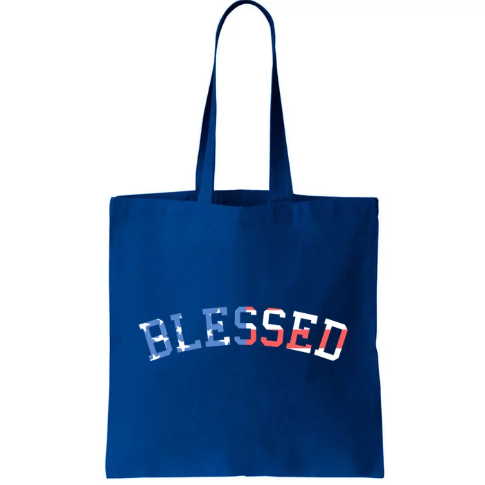 Patriotic Blessed Red White And Blue Great Gift Tote Bag