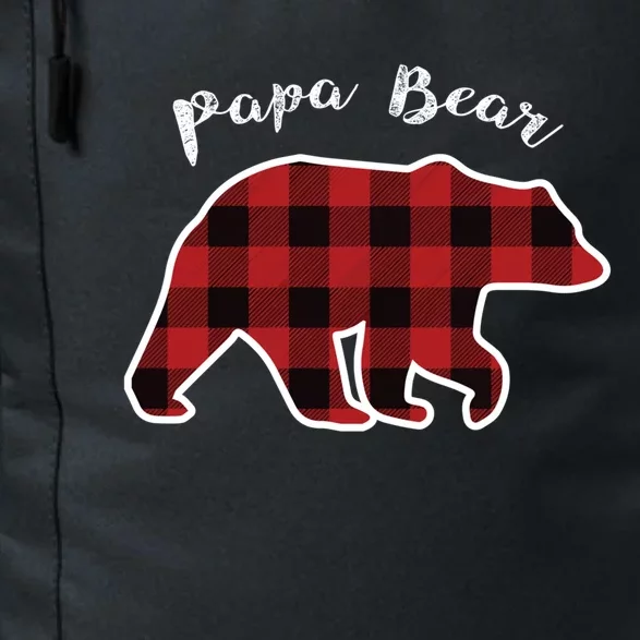 Papa Bear Red Plaid Christmas Pajama Family Dad Gift Cute Gift Daily Commute Backpack