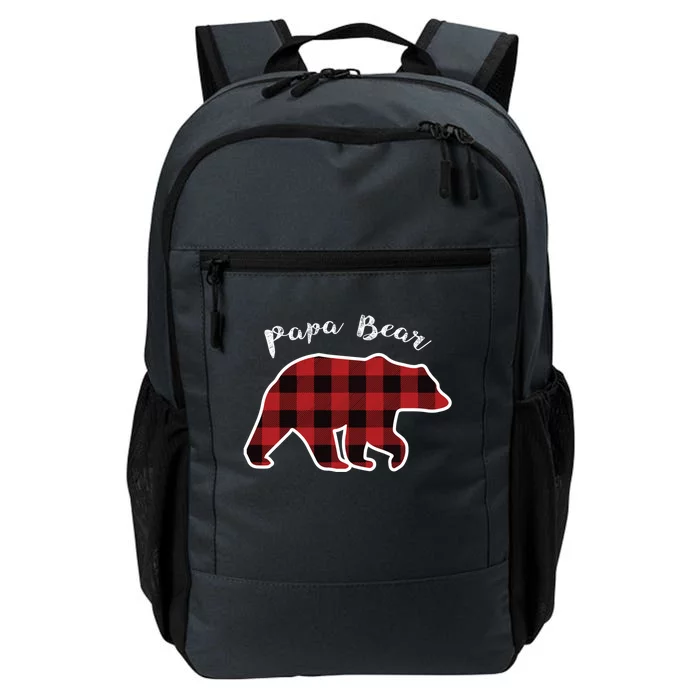 Papa Bear Red Plaid Christmas Pajama Family Dad Gift Cute Gift Daily Commute Backpack