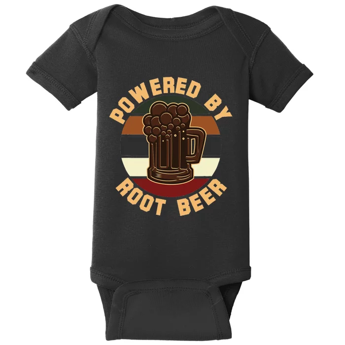 Powered By Root Beer Baby Bodysuit