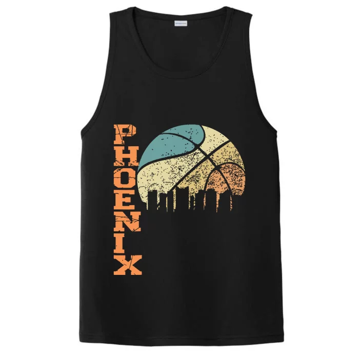 Phoenix Basketball Retro Vintage Sunset Arizona State Performance Tank