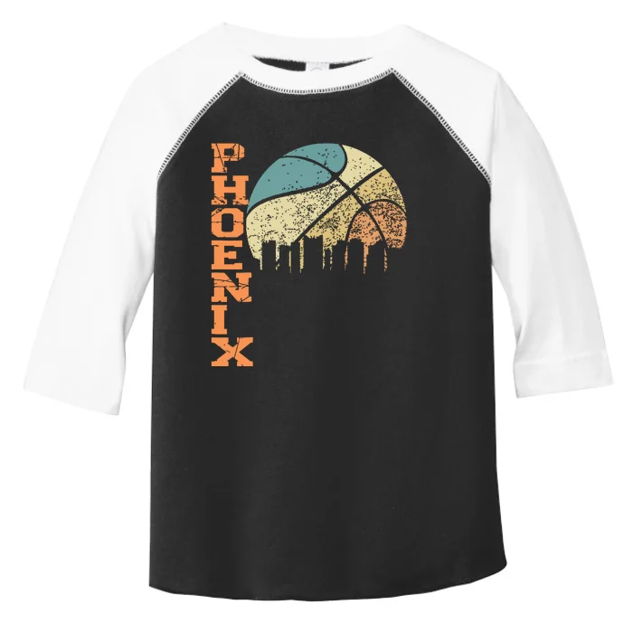 Phoenix Basketball Retro Vintage Sunset Arizona State Toddler Fine Jersey T-Shirt