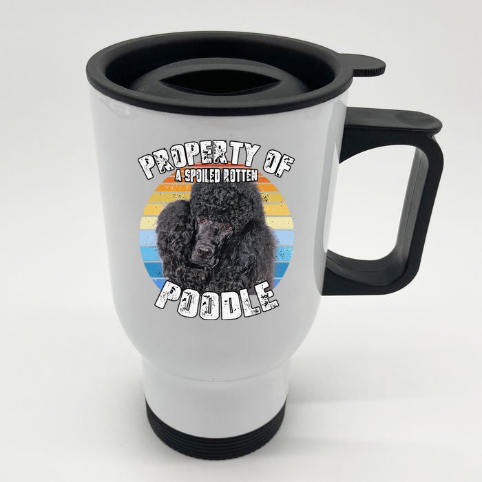 Poodle Black Retro Property Of Cute Dog Front & Back Stainless Steel Travel Mug