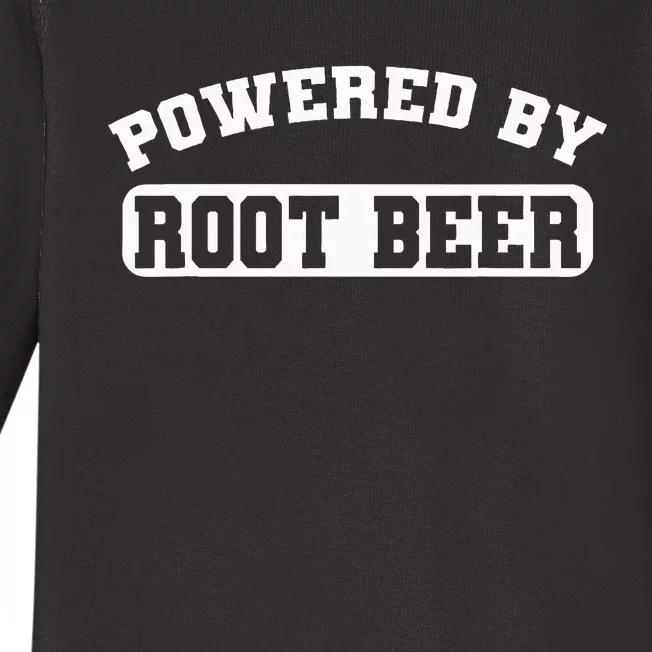 Powered By Root Beer Baby Long Sleeve Bodysuit