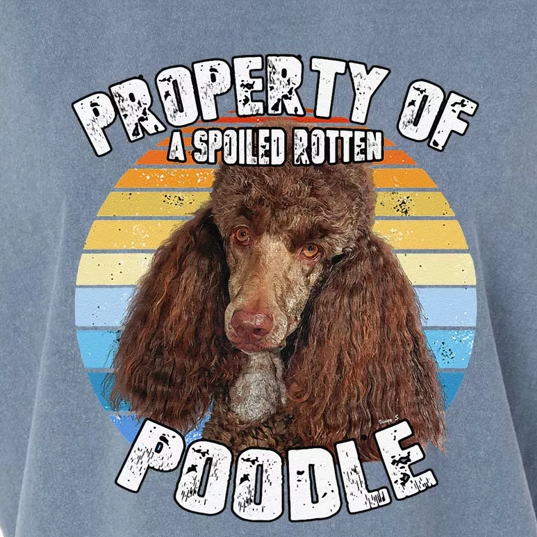 Poodle Brown Retro Property Of Cute Dog Garment-Dyed Women's Muscle Tee