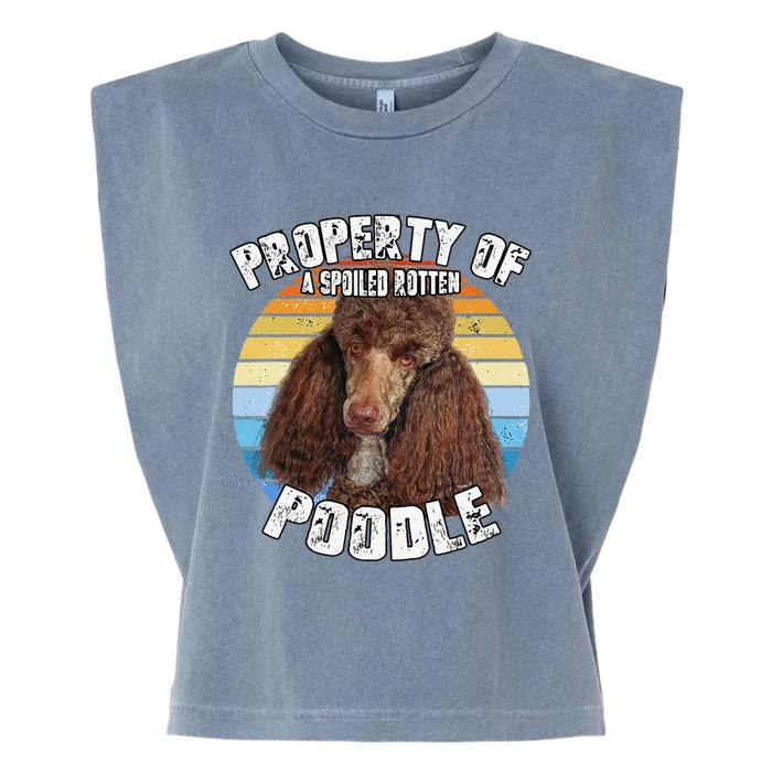 Poodle Brown Retro Property Of Cute Dog Garment-Dyed Women's Muscle Tee