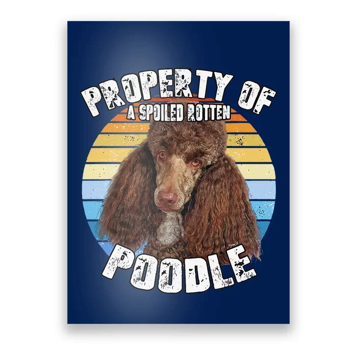 Poodle Brown Retro Property Of Cute Dog Poster