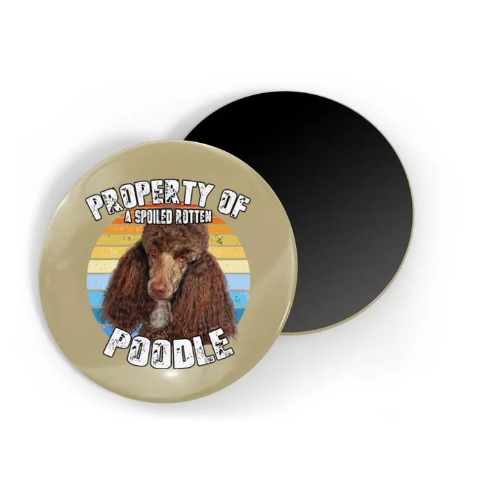 Poodle Brown Retro Property Of Cute Dog Magnet