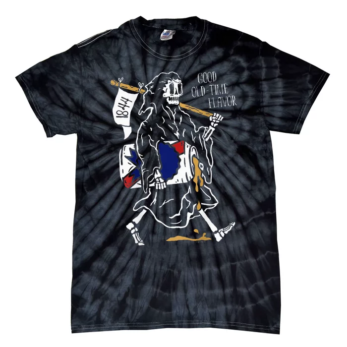 Pabst Blue Ribbon Beer Front Logo And Back Good Old Reaper Tie-Dye T-Shirt