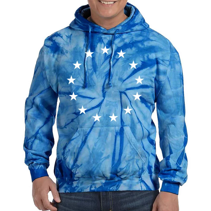 Patriotic Betsy Ross American Usa Flag 13 Stars Circle Gift Tie Dye Hoodie