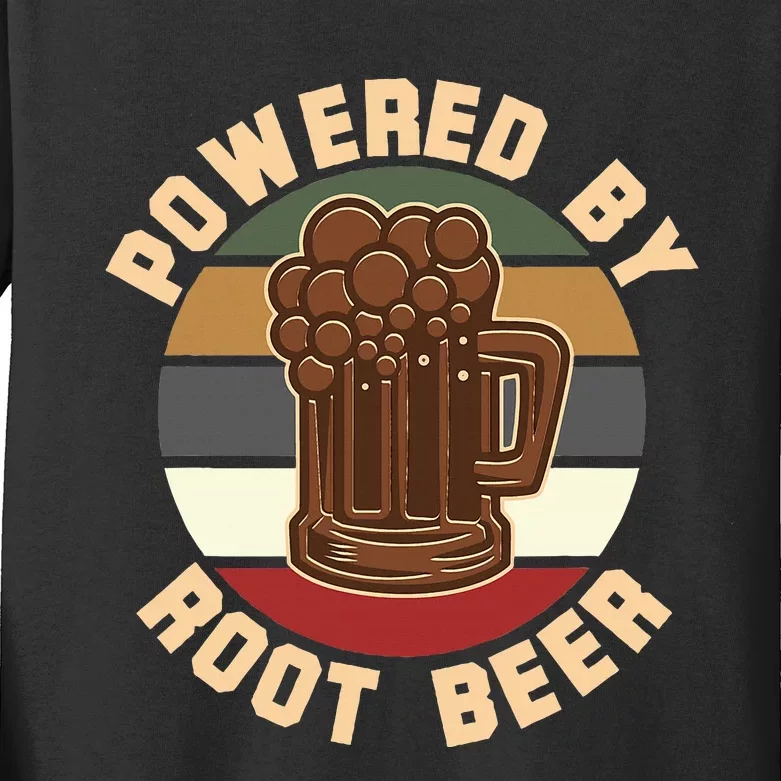 Powered By Root Beer Kids Long Sleeve Shirt