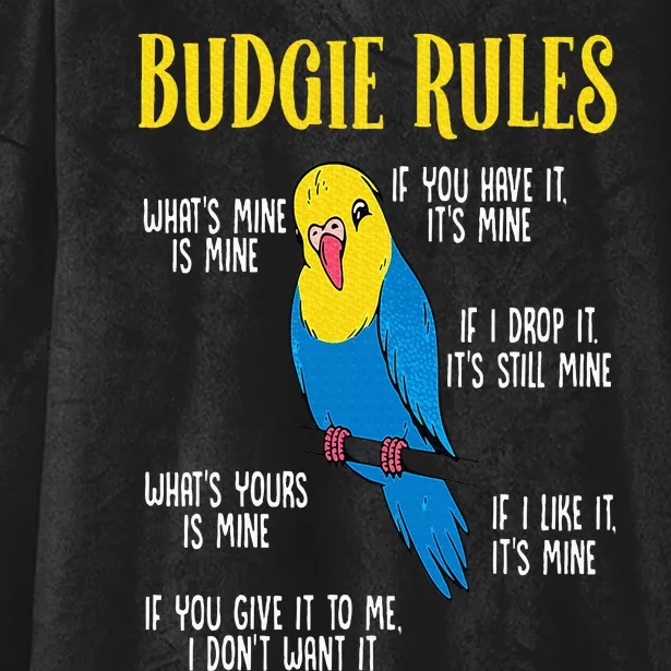 Parakeet Budgie Rules Bird Budgerigar Hooded Wearable Blanket