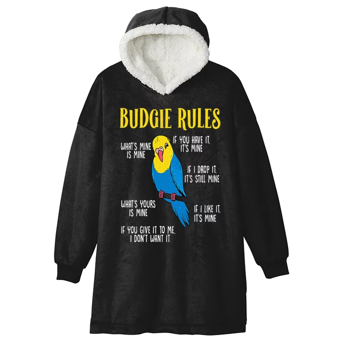 Parakeet Budgie Rules Bird Budgerigar Hooded Wearable Blanket