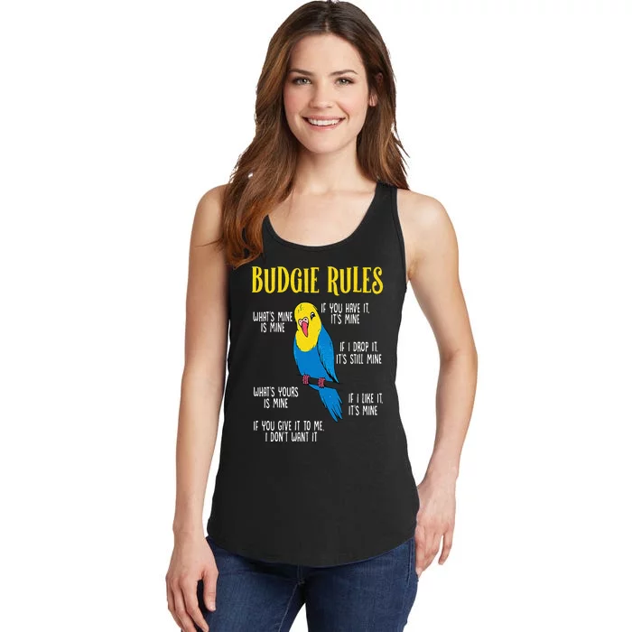 Parakeet Budgie Rules Bird Budgerigar Ladies Essential Tank