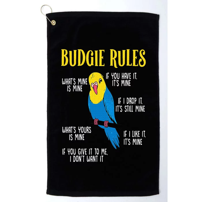 Parakeet Budgie Rules Bird Budgerigar Platinum Collection Golf Towel